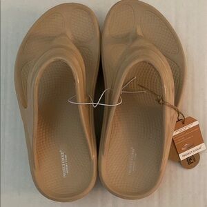 Tan Minimalist Slip-On Sandals